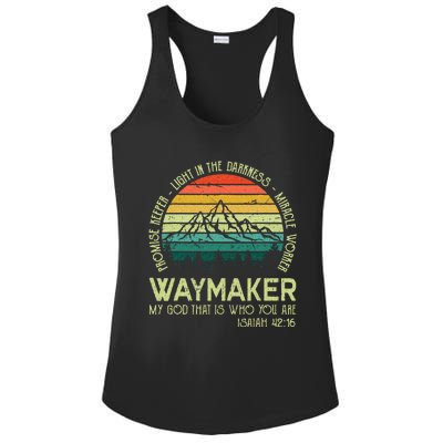 Waymaker Miracle Worker Promise Keeper Christian Apparel Ladies PosiCharge Competitor Racerback Tank