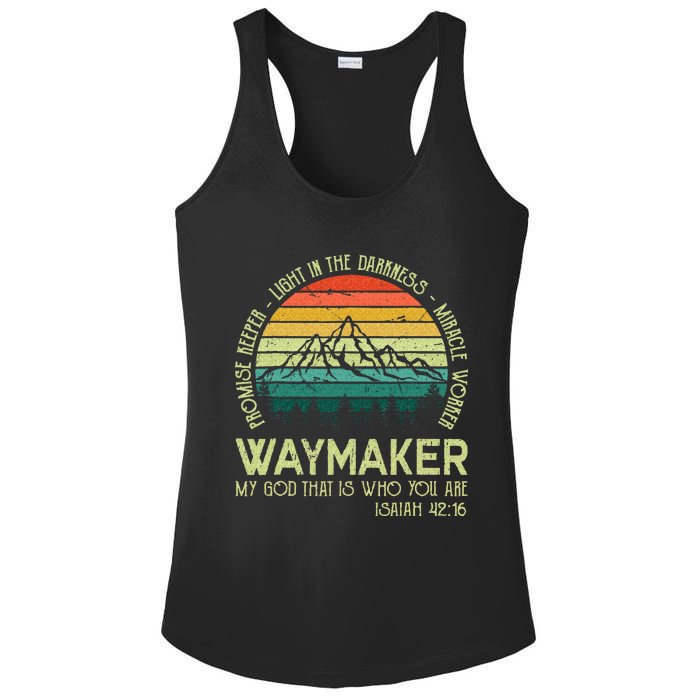 Waymaker Miracle Worker Promise Keeper Christian Apparel Ladies PosiCharge Competitor Racerback Tank