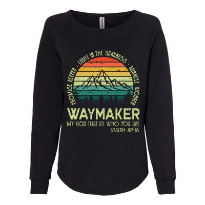 Waymaker Miracle Worker Promise Keeper Christian Apparel Womens California Wash Sweatshirt