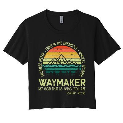 Waymaker Miracle Worker Promise Keeper Christian Apparel Women's Crop Top Tee