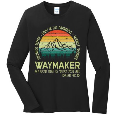 Waymaker Miracle Worker Promise Keeper Christian Apparel Ladies Long Sleeve Shirt