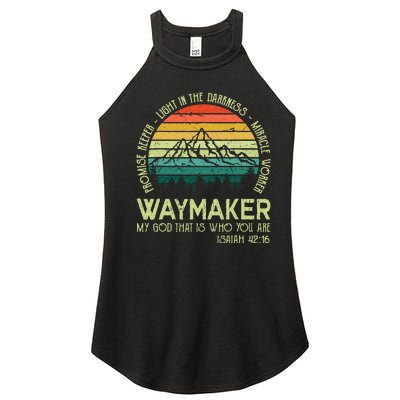 Waymaker Miracle Worker Promise Keeper Christian Apparel Women's Perfect Tri Rocker Tank