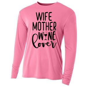 Wife Mother Wine Lover Cooling Performance Long Sleeve Crew