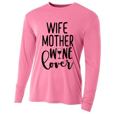 Wife Mother Wine Lover Cooling Performance Long Sleeve Crew