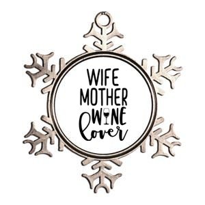 Wife Mother Wine Lover Metallic Star Ornament