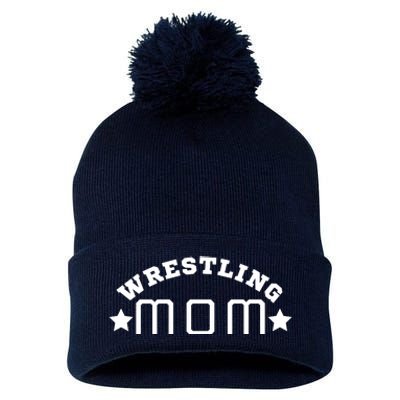 Wrestling Mom Wrestling Mama Cute Mom Life Wrestling Wrestling Mom Wrestling Mam Pom Pom 12in Knit Beanie