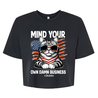 Walz Mind Your Own Damn Business Harris Waltz Cat Lady Bella+Canvas Jersey Crop Tee