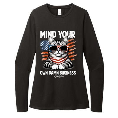 Walz Mind Your Own Damn Business Harris Waltz Cat Lady Womens CVC Long Sleeve Shirt