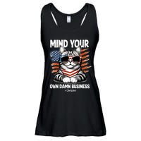 Walz Mind Your Own Damn Business Harris Waltz Cat Lady Ladies Essential Flowy Tank