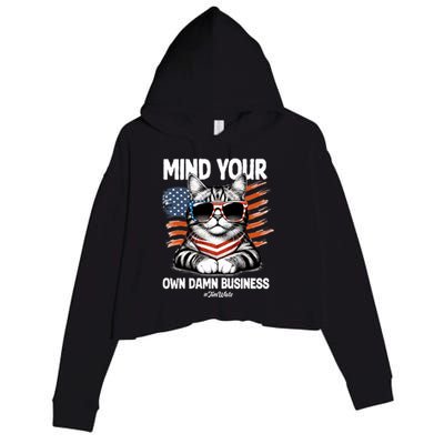 Walz Mind Your Own Damn Business Harris Waltz Cat Lady Crop Fleece Hoodie