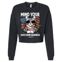 Walz Mind Your Own Damn Business Harris Waltz Cat Lady Cropped Pullover Crew