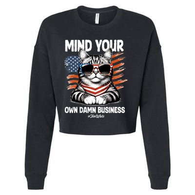 Walz Mind Your Own Damn Business Harris Waltz Cat Lady Cropped Pullover Crew