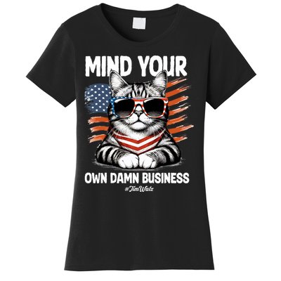 Walz Mind Your Own Damn Business Harris Waltz Cat Lady Women's T-Shirt