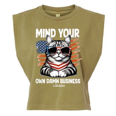 Walz Mind Your Own Damn Business Harris Waltz Cat Lady Garment-Dyed Women's Muscle Tee