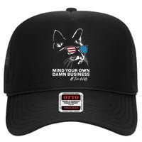 Walz Mind Your Own Damn Business Harris Waltz Cat Lady High Crown Mesh Back Trucker Hat