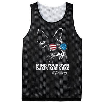 Walz Mind Your Own Damn Business Harris Waltz Cat Lady Mesh Reversible Basketball Jersey Tank