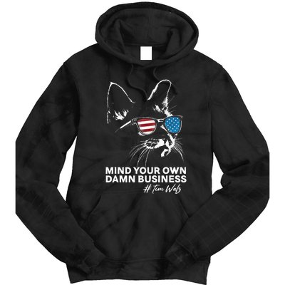 Walz Mind Your Own Damn Business Harris Waltz Cat Lady Tie Dye Hoodie