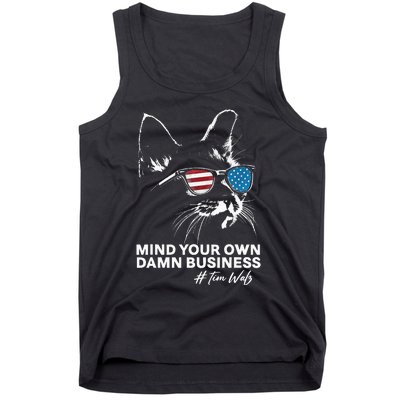 Walz Mind Your Own Damn Business Harris Waltz Cat Lady Tank Top