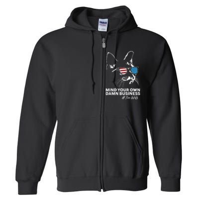 Walz Mind Your Own Damn Business Harris Waltz Cat Lady Full Zip Hoodie