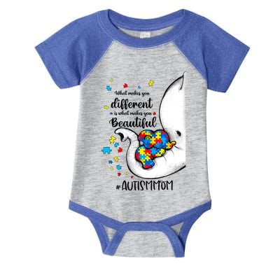 What Makes You Different Elephant Mom Autism Awareness Month Gift Infant Baby Jersey Bodysuit