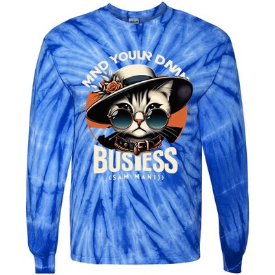 Walz Mind Your Own Damn Business Harris Waltz Cat Lady Tie-Dye Long Sleeve Shirt