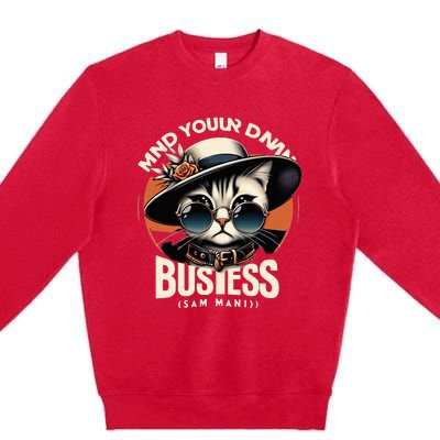 Walz Mind Your Own Damn Business Harris Waltz Cat Lady Premium Crewneck Sweatshirt