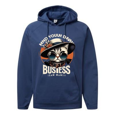 Walz Mind Your Own Damn Business Harris Waltz Cat Lady Performance Fleece Hoodie