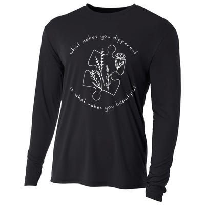 What Makes You Beautiful Autism Awareness Cooling Performance Long Sleeve Crew