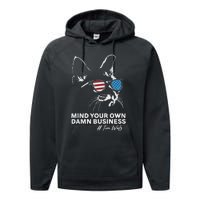 Walz Mind Your Own Damn Business Harris Waltz Cat Lady Performance Fleece Hoodie