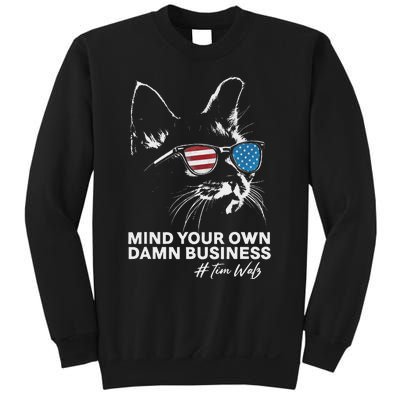 Walz Mind Your Own Damn Business Harris Waltz Cat Lady Sweatshirt