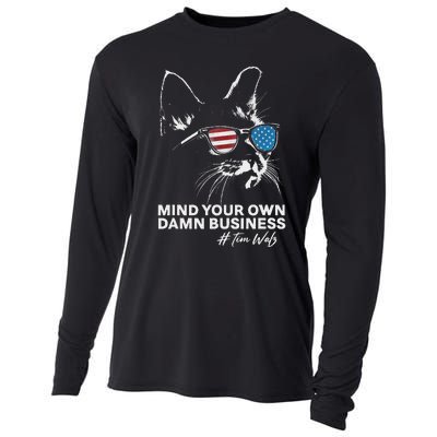 Walz Mind Your Own Damn Business Harris Waltz Cat Lady Cooling Performance Long Sleeve Crew