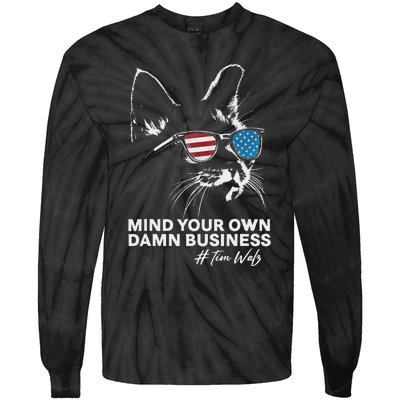 Walz Mind Your Own Damn Business Harris Waltz Cat Lady Tie-Dye Long Sleeve Shirt