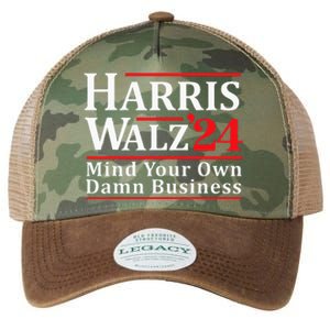 Walz Mind Your Own Damn Business Retro Harris Walz 2024 Legacy Tie Dye Trucker Hat