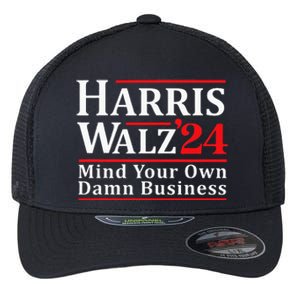 Walz Mind Your Own Damn Business Retro Harris Walz 2024 Flexfit Unipanel Trucker Cap