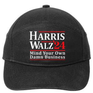 Walz Mind Your Own Damn Business Retro Harris Walz 2024 7-Panel Snapback Hat