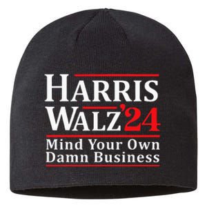 Walz Mind Your Own Damn Business Retro Harris Walz 2024 Sustainable Beanie