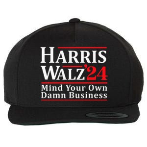 Walz Mind Your Own Damn Business Retro Harris Walz 2024 Wool Snapback Cap