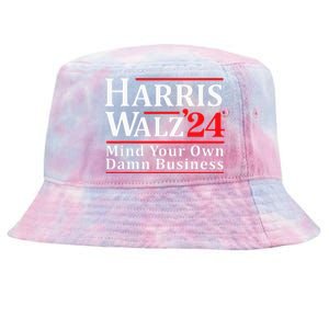 Walz Mind Your Own Damn Business Retro Harris Walz 2024 Tie-Dyed Bucket Hat