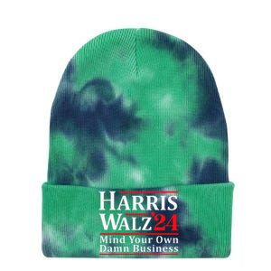 Walz Mind Your Own Damn Business Retro Harris Walz 2024 Tie Dye 12in Knit Beanie