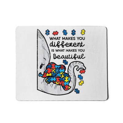 What Makes You Different Beautiful Elephant Autism Awareness Mousepad