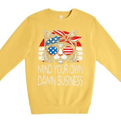 Walz Mind Your Own Damn Business Harris Waltz Cat Lady Premium Crewneck Sweatshirt