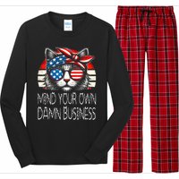 Walz Mind Your Own Damn Business Harris Waltz Cat Lady Long Sleeve Pajama Set