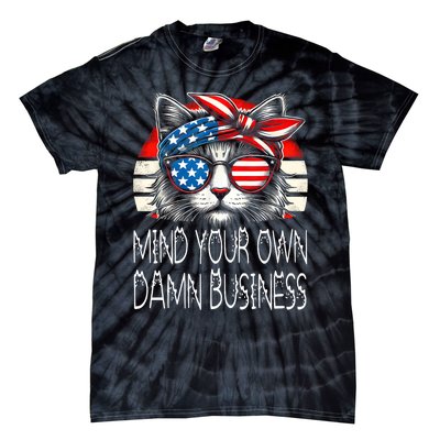 Walz Mind Your Own Damn Business Harris Waltz Cat Lady Tie-Dye T-Shirt