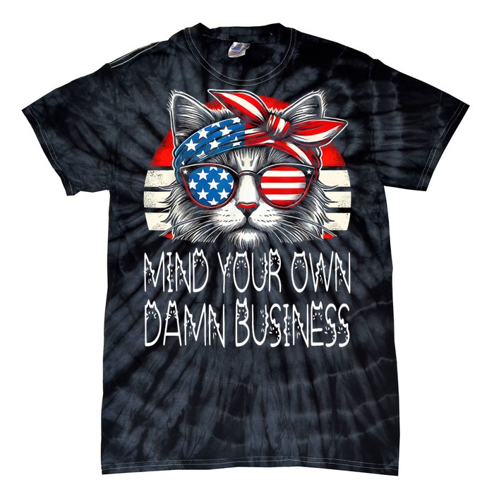 Walz Mind Your Own Damn Business Harris Waltz Cat Lady Tie-Dye T-Shirt