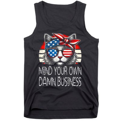 Walz Mind Your Own Damn Business Harris Waltz Cat Lady Tank Top