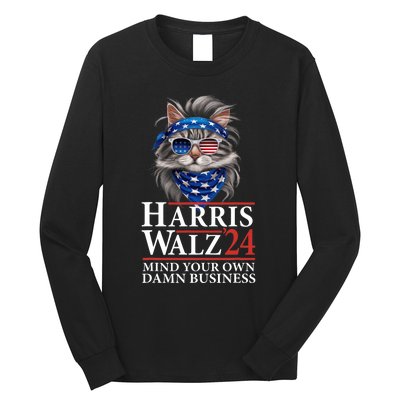 Walz Mind Your Own Damn Business Harris Waltz Cat Lady Long Sleeve Shirt