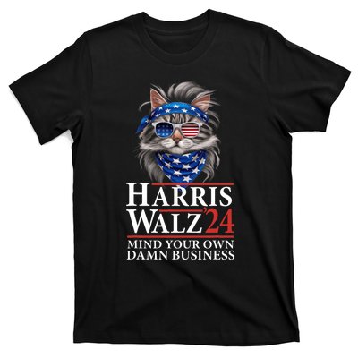 Walz Mind Your Own Damn Business Harris Waltz Cat Lady T-Shirt