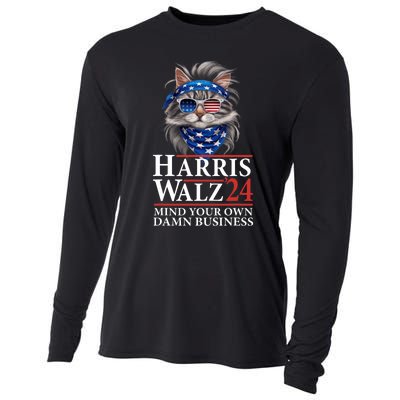 Walz Mind Your Own Damn Business Harris Waltz Cat Lady Cooling Performance Long Sleeve Crew