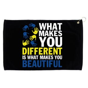 What Makes You Different Is What Makes You Beautiful Down Syndrome Awareness Grommeted Golf Towel