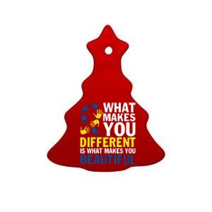 What Makes You Different Is What Makes You Beautiful Down Syndrome Awareness Ceramic Tree Ornament